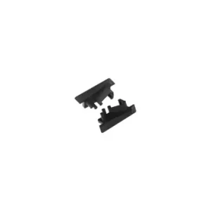 1 stk. Endestykke DIAGONAL10Med hul, sort - Skarp pris