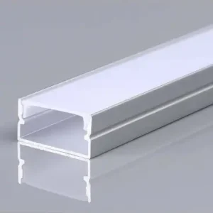 2m Alu profil til LED strips, sølv20x10mm, inkl. satin cover, overflademonteret - Udsalg