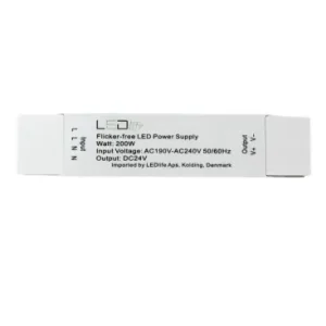 200W / 24V DC strømforsyning12.5A, IP20 indendørs, Flicker free - Dagens tilbud