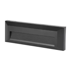 3W LED trappelysIP65, sort, rektangulær, 4000K, 110lm - Toppris