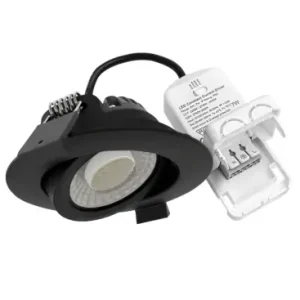 7W Ø8,3cm DimToWarm+CCT indbygningsspot dæmpbar RA96Hul Ø6,8 cm, Mål Ø8,3 cm, Sort - Klar til levering