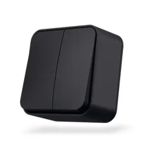 2-kanals påbygningsafbryder68x68mm, IP20, sort - Sidste mulighed