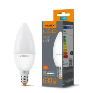 Topprodukt - E14 7W LED kertepæreC37, 630lm, 3000K varm hvid, erstatter 50W
