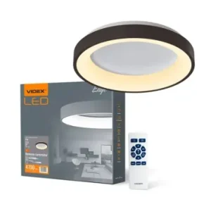 72W LED loftslampe med fjernbetjening, RGB+CCTDæmpbar, sort kant, 45x45cm, 4700lm, IP20 - Få tilbage