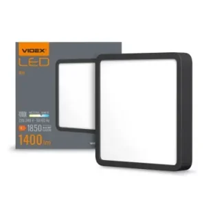15W LED påbygningspanel, 19,2x19,2cm1400lm, 4000K, sort kant, IP20 indendørs - Topkvalitet