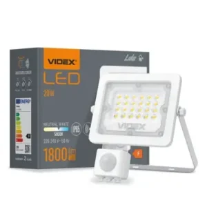 Kampagnepris - 20W LED projektør med sensor6500lm, IP65, IK07, grå, udendørs