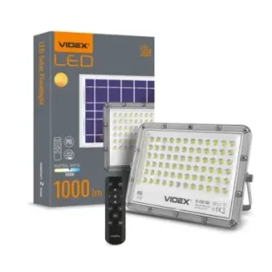Mest solgt | 50W Solara LED projektør med solcelle1000lm, IP65, 5000K, grå, inkl. fjernbetjening og solcellepanel