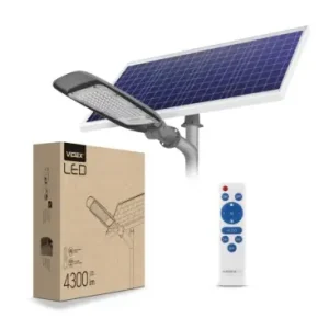 Kun i begrænset tid | LED solcelle gadelampe4300 lumens, inkl. fjernbetjening
