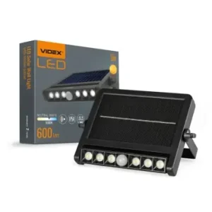 Kundernes valg - Solcelle LED væglampe med sensor, 600lm5000K, IP54, sort, bevægelsessensor