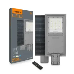 Topkvalitet - LED solcelle gadelampe2300 lumens, bevægelsessensor, IP65