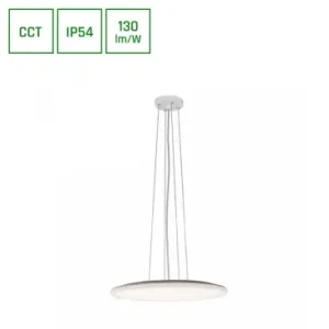 36W Nymphea Flat Duo LED loftslampe130lm/W, IP54, Ø40cm, CCT, hvid kant, inkl. lyskilde - Fabrikspris