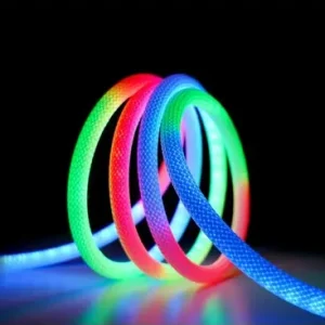 3m RGBIC Neon flex slangeUSB, IP20, Komplet sæt, vævet reb, Bluetooth App, fjernbetjening | Gå ikke glip af tilbuddet