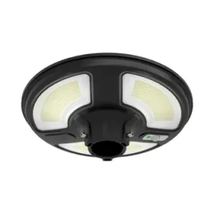 10W Solara LED havelampe med sensorIP65, 1500lm, sort, rund, inkl. fjernbetjening og timer - Kan købes nu