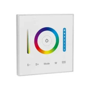 3-i-1 vægcontroller til RGB / RGBW / RGB+CCT12V-24V, RF 2.4GHz, 86x86mm, hvid, touch panel - Eftertragtet