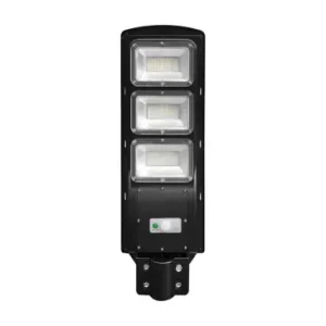 12W solcelle LED gadelampe1200lm, IP65, 6000K, sort, inkl. solpanel og batteri - Eftertragtet