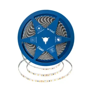 120 VT-2835 LED-lysbånd 8W/mCree chip 4000K IP20 24V 5mm dobbelt PCB (10m/rulle) (pris/m) | Tidsbegrænset tilbud