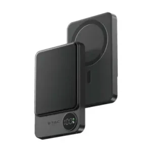 10000mAh trådløs magnetisk powerbank, 20WUltra-tynd, aluminium, MagSafe, digitalt display, space grey | Nyhed i sortimentet