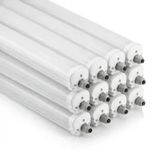12 stk. V-Tac vandtæt 36W komplet LED armatur120 cm, 120lm/W, gennemfortrådet, IP65, 230V - Begrænset lager
