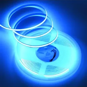 10m 9W/m Lyseblå COB-LED strip24V DC, IP20, 320 LED/m | Høj kvalitet