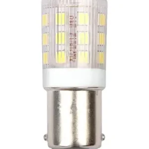 BA15d 3W LED rørpære, 10-24V4,5cm, 250lm, 3000K, klar glas - På lager