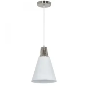 Tryg betaling - V-Tac moderne pendellampeKrom + hvid sandblæst, Ø22 cm, E27