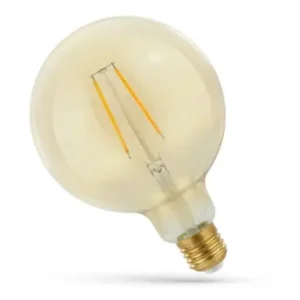 Superpris | E27 5W LED globepæreKultråd, 12,5 cm, rav farvet glas, ekstra varm