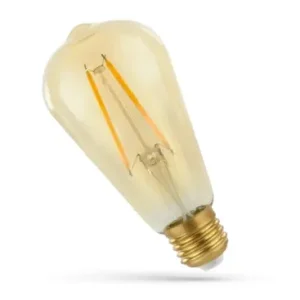Tidsbegrænset - E27 5W LED pæreST58, Kultråd, rav farvet glas, ekstra varm