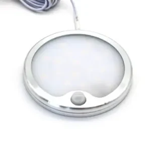 Sono60s møbelspot Ø6cm12V DC, Mål Ø6 cm, Påbygning, sensor, børstet stål - Nyt i shoppen