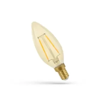 Sidste chance | E14 5W LED pæreC35, kultråd, rav farvet glas, ekstra varm