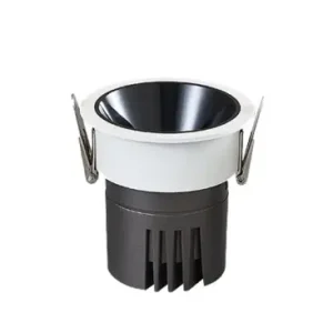 11W Ø8,4cm indbygningsspot dæmpbar RA92Hul Ø7,5 cm, Mål Ø8,4 cm, Sort reflektor, hvid kant | Fabrikspris