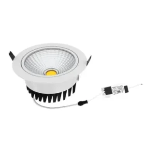 5W Ø8,5cm COB indbygningsspot RA80Hul Ø7 cm, Mål Ø8,5 cm, hvid kant, 2700K - Rabat