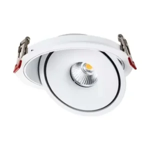 12W Ø12cm indbygningsspot RA90Hul Ø10,5 cm, Mål Ø12 cm, CCT - 3 lyskulører, 3i1, hvid kant | Tidsbegrænset