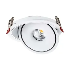 20W Ø16,5cm indbygningsspot RA90Hul Ø15 cm, Mål Ø16,5 cm, CCT - 3 lyskulører, 3i1, hvid kant - Tilbud