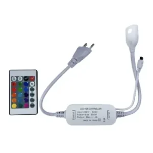 230V RGB CLIP-ON controllerInkl. endeprop, til 230V, memory funktion, infrarød fjernbetjening, 50 m - Kundernes favorit