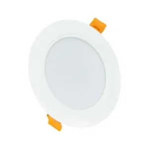 8W Ø11,8cm IndbygningsspotIP54 stænktæt, Hul Ø9,2 cm, Mål Ø11,8 cm, 3,1 cm høj, rund, hvid kant | Godt tilbud
