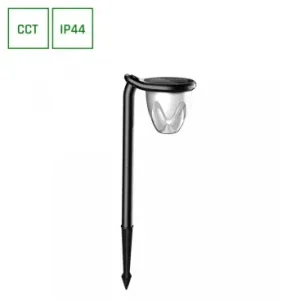 Bestil direkte - 1W Solara Brilo solcelle LED lampe, 3-i-13.7V, 100lm, CCT, bordlampe, væglampe og spyd, IP44, sort