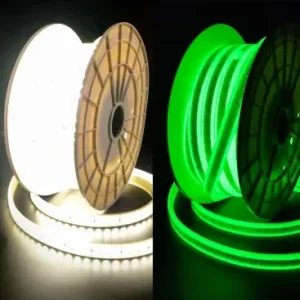 15m Selvlysende arbejdslys 230V LED stripIP67, 180 LED/m, 11W/m, 1000 lm/m, 4000K - Nem betaling