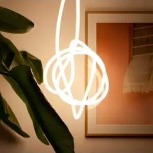 10m Neon Flex Tube til Indretning230V, Varm hvid, D16 Neon komplet sæt | Høj kvalitet