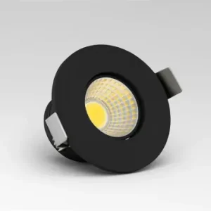 Tryg betaling - 2W Ø3,8cm Focu38 møbelspot indbygning RA9212V DC, Hul Ø3,5 cm, Mål Ø3,8 cm, Sort