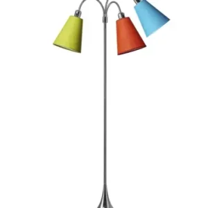 Trafik Gulvlampe E27 i Krom Med Orange/Turkis/LimeNielsen Light - Begrænset lager