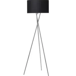 Eftertragtet | Uptown Gulvlampe E27 i Krom Med Sort LampeskærmNielsen Light