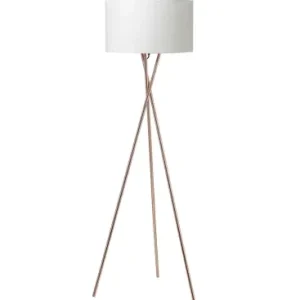 God pris - Uptown Gulvlampe E27 i Kobber Med Hvid LampeskærmNielsen Light