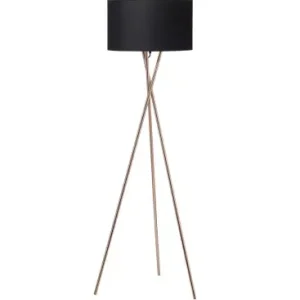 Uptown Gulvlampe E27 i Kobber Med Sort LampeskærmNielsen Light - Tryg betaling