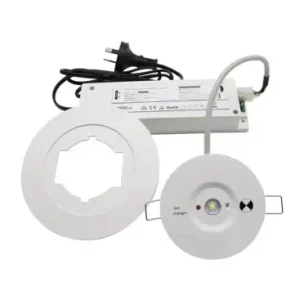 3W LED nødbelysning spot til loftHul Ø7,5-12,5 cm, 3 timers batteri, hvid - Meget populær