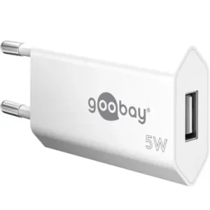 Topkvalitet - Goobay USB oplader 5WUSB-A, hvid, perfekt til mobil og lamper