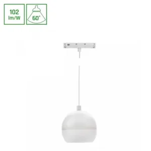 Spar ekstra - 10W SHIFT BASIC GLOBE RING PENDANT skinnespot, 48V1020lm, 2700K, hvid, IP20, inkl. lyskilde