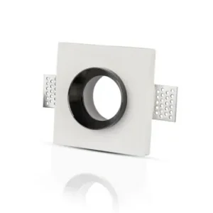GU10 indbygningsspot i hvid gips, kvadratisk100x100 mm, IP20 indendørs, 5 års garanti | Ny vare