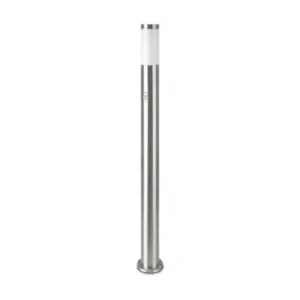 110cm havelampe med PIR sensorRustfrit stål, E27 fatning, IP44 udendørs, satin nikkel finish - Få tilbage