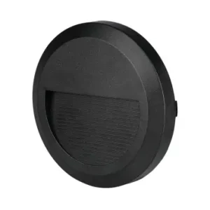 2W LED væglampe til trapperRund, sort, 3000K, 80lm, Ø15cm, inde / ude | Favorit blandt kunder