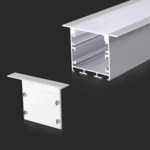2m hvidt aluminiumsprofil til indbygning2000x50x35mm, inkl. cover | Hurtig forsendelse